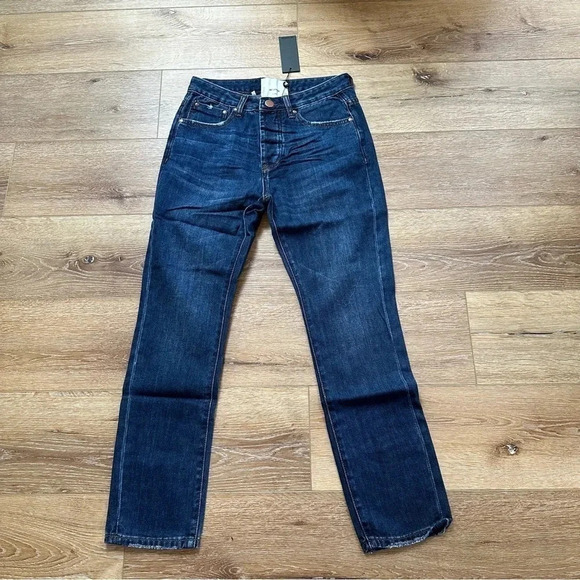 NWT One Teaspoon Mr. Classic Button Fly Straight Leg Jeans Md Wash Size 28 - Picture 2 of 10